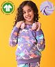 Anthrilo Fleece Knit Full Sleeves  Unicorn & Planet Printed Sweatshirts - Purple