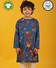Anthrilo 100%  Cotton Woven  Full Sleeves Floral Printed Kurta - Blue
