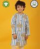 Anthrilo 100%  Cotton Woven  Full Sleeves Striped & Coconut Tree Printed Kurta  - White