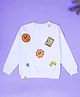 Kiddopanti Knit Full Sleeves Smiley Faces Printed Sweatshirt - White