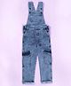 Kiddopanti Denim Woven Mild Washed Dungaree - Light Rag Blue