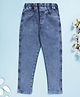 Kiddopanti Denim Woven Mild Washed Jeggings - Medium Blue