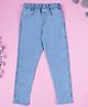 Kiddopanti Denim Woven Solid Jeggings - Light Wash Blue