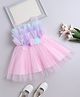 The Magic Wand Woven Sleeveless Floral Applique Detailed Dress - Pink