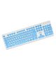 Intex Tech Classy Wired Keyboard with 8 Million Keystrocks | Anti-Slip | Durable and strong ABS Material | Retractable Stand | UV Coated Colour Keys | 1.45m Cable (White & Blue)