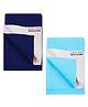POLKA TOTS Waterproof & Reusable Baby Bed Protector Absorbent Mat Dry Sheet for New Born Infants, Pack of 2 (DarkBlue & SkyBlue, 100 X 140 cm, Large)