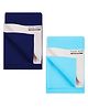 POLKA TOTS Waterproof & Reusable Baby Bed Protector Absorbent Mat Dry Sheet for New Born Infants, Pack of 2 (DarkBlue & SkyBlue, 70 X 100 cm, Medium)