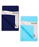 POLKA TOTS Waterproof & Reusable Baby Bed Protector Absorbent Mat Dry Sheet for New Born Infants, Pack of 2 (DarkBlue & SkyBlue, 140 X 200 cm, Extra Large)