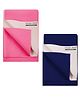 POLKA TOTS Waterproof & Reusable Baby Bed Protector Absorbent Mat Dry Sheet for New Born Infants, Pack of 2 (DarkBlue & Pink, 140 X 200 cm, Extra Large)