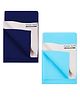 POLKA TOTS Waterproof & Reusable Baby Bed Protector Absorbent Mat Dry Sheet for New Born Infants, Pack of 2 (Blue & NavyBlue, 100 X 140 cm, Large)