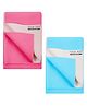 POLKA TOTS Waterproof & Reusable Baby Bed Protector Absorbent Mat Dry Sheet for New Born Infants, Pack of 2 (SkyBlue & Pink, 70 X 100 cm, Medium)