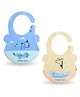 POLKA TOTS Waterproof Silicone Bibs With Adjustable Snap Buttons, Super Absorbent, Soft, Comfortable & Lightweight for Feeding Infants/Baby Toddlers (Pack Of 2, Boat & Aeroplane, 4 Months to 3 Years)