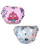 POLKA TOTS Reusable Swim Diapers for Babies & Toddlers, Adjustable, Leak-Proof & Waterproof for Pool & Beach (Bird & Candy Print, 12-24 M)