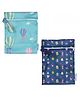 POLKA TOTS Waterproof & Reusable Wet Dry Baby Diaper Bag with Zipper for Travel (Pack of 2), Beach, Pool, Dirty Gym Clothes, Wet Swimsuits, Toiletries (30 x 40 cm, Air Balloons & Mix Design)