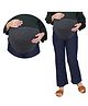 Mama & Bebe Denim Knit Mild Washed Maternity Jeans - Navy Blue