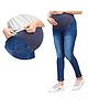 Mama & Bebe Denim Knit Mild Washed Maternity Jeans - Navy Blue
