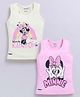 Biskid Cotton Knit Mickey & Friends Featuring Pack Of 2 Sleeveless Minnie Mouse Printed Tops - Lemon & Pink