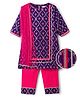 EARTHY TOUCH Viscose Woven Full Sleeves Kurta Churidar & Dupatta Set With Floral Print - Purple