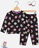 KUCHIPOO Cotton Blend Knit Mickey & Friends Featuring Full Sleeves Minnie Mouse & Daisy Duck Printed Tee & Coordinating Pant Set - Black
