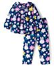 Babyhug Cotton Knit Full Sleeves Co-Ord Night Suit with Bunny & Floral  Print - Navy Blue