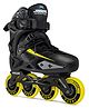 JASPO Hylux Inline Skates for Adults, PU Wheels, ABEC-7 Bearings, Hard Shell Boot, Aluminium Frame,4-Wheel Roller Skates for Teens, Men,Women (Black/Yellow, XXL (UK Size - 8.5-10))