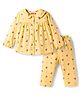 Babyhug Cotton Knit Full Sleeves Co-Ord Night Suit with Floral  Print - Yellow
