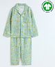 The Boo Boo Club Organic Cotton Muslin Woven Abstract Printed Coordinating Night Suit Set - Green