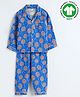 The Boo Boo Club Organic Cotton Muslin Woven Lollipop Printed Coordinating Night Suit Set - Blue
