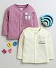 BUMZEE Cotton Knit Full Sleeves Jhablas With Animal Print Pack Of 2 - Light Yellow & Lilac
