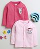 BUMZEE Cotton Blend Knit Full Sleeves Thermal Jhabla With Animal Print Pack of 2 - Pink & Light Pink
