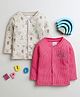 BUMZEE Cotton Blend Knit Full Sleeves Thermal Jhabla With Animal Print Pack of 2 - Beige & Dark Pink