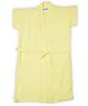 BUMZEE Terry Cotton Woven Half Sleeves Bathrobe - Yellow