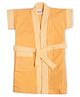BUMZEE Terry Cotton Woven Half Sleeves Bathrobe - Orange
