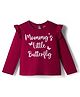 Babyhug 100% Cotton Knit Full Sleeves T-Shirt With Text Print - Dark Red