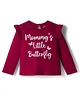Babyhug 100% Cotton Knit Full Sleeves T-Shirt With Text Print - Dark Red