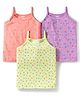 BUMZEE Cotton Sleeveless Slips with Polka Dots Heart & Animal Print Pack of 3 - Peach Yellow & Lavender