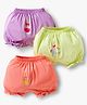 BUMZEE Cotton Bloomers with Animal Print Pack of 3 - Peach Yellow & Lavender