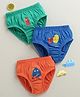 BUMZEE Cotton Briefs With Fruit Print Pack of 3 - Orange Green & Blue