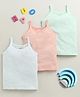 BUMZEE Cotton Knit Sleeveless Solid Color Slips Pack of 3 - Peach White & Mint Green