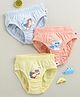 BUMZEE Cotton Briefs With Animal Print Pack of 3 - Yellow Peach & Light Blue