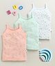 BUMZEE Cotton Sleeveless Slips with Animal & Tropical Theme Print Pack of 3 - Peach Light Green & Light Blue