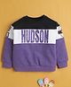BUMZEE Cotton Knit Full Sleeves Cut & Sew Sweatshirt With Hudson Text Print - Purple