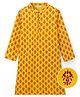 EARTHY TOUCH Single Jersey Knit Full Sleeves Kurta with Motif Print - Mustard Yellow