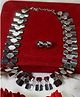 Kamule Onam Themed Pearl Style Statement Necklace Jewellery Set - Sliver