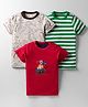 Kidi Wav Pack Of 3 Half Sleeves Dinosaurs Printed & Striped Tees - Multi Colour