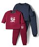 Kidi Wav Pack Of 2 Full Sleeves Animals & Polka Dots Printed Tees With Coordinating Joggers Set - Multi Colour