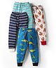 Kidi Wav Pack Of 4 Striped & Animals Printed Pajamas - Multi Colour