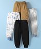 Kidi Wav Pack Of 4 Striped & Polka Dots Printed Pajamas - Multi Colour