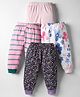 Kidi Wav Pack Of 4 Striped & Floral Printed Pajamas - Multi Colour