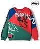 Pine Kids Disney Terry Knit Drop Shoulder Full Sleeves Cut & Sew Sweatshirt with Minnie & Friends Graphic - Multicolor